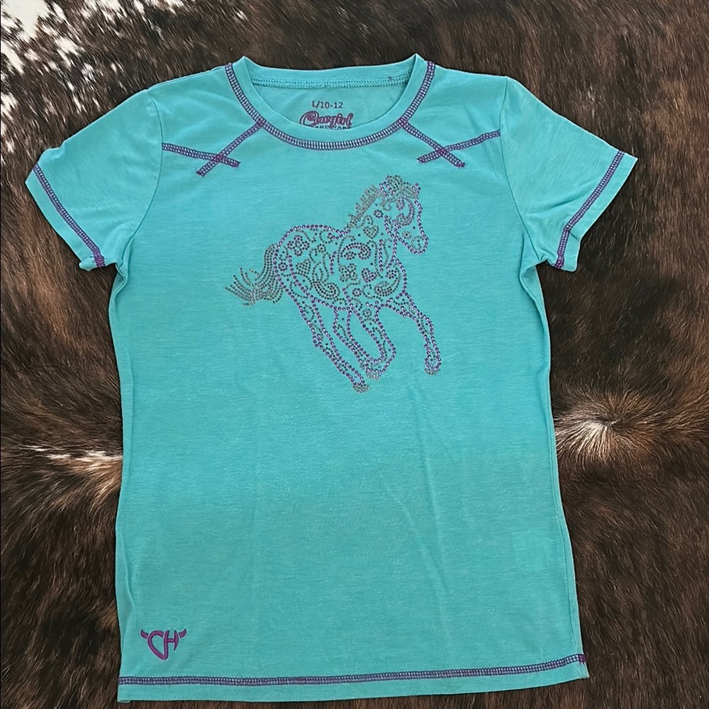 Children's Horse Graphic Teal T-Shirt
